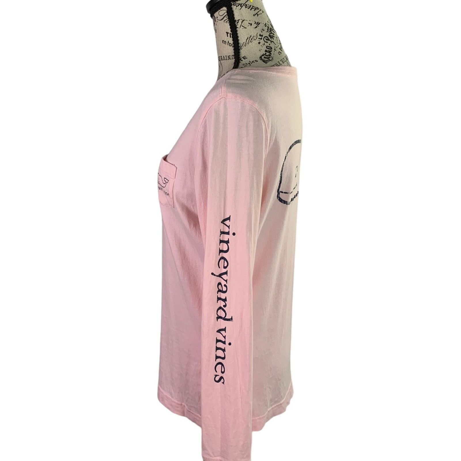 Vineyard Vines Vineyard Vines Womens Pink Long Sleeve Logo Cotton Small Size S / US 4 / IT 40 - 9 Thumbnail