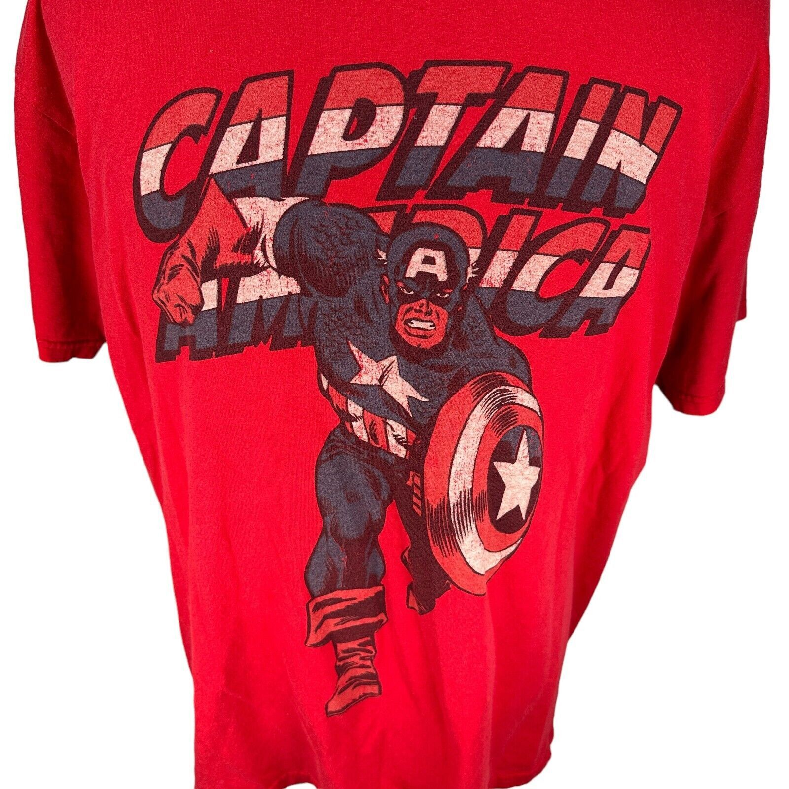 Fruit Of The Loom Vintage Captain America T-Shirt Mens XL Red Cartoon Cotton Size US XL / EU 56 / 4 - 2 Thumbnail