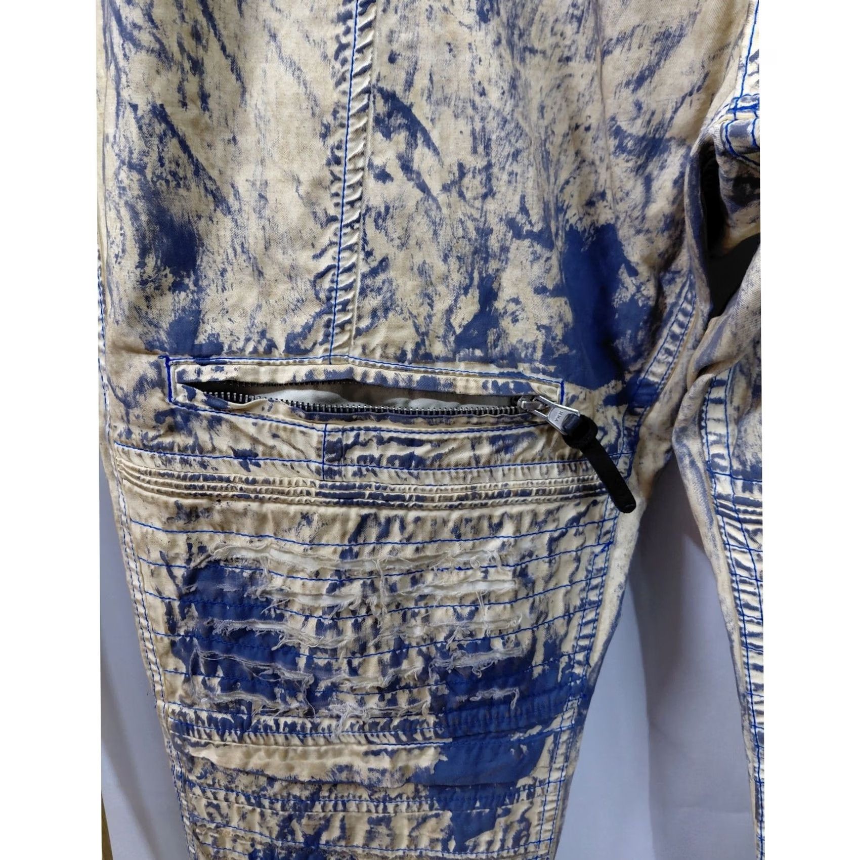 Prps PRPS E79P00L 100% Cotton Jogger Pants Blue Graphic Print Denim Size 40 Size US 40 / EU 56 - 6 Thumbnail