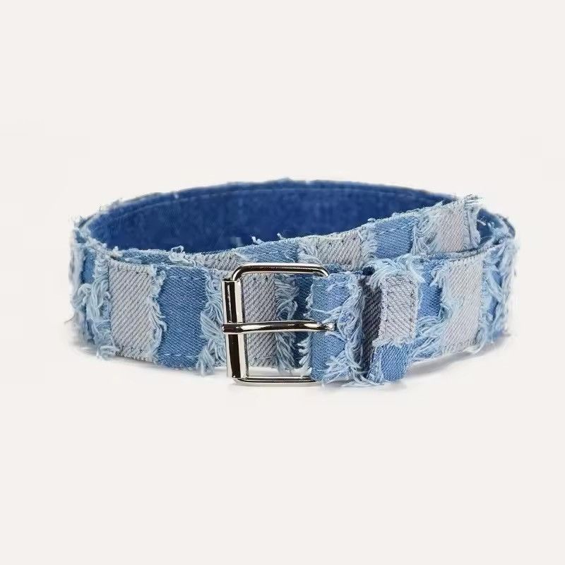 Designer × Japanese Brand × Leather Denim Waist Belt metal buckle Size ONE SIZE - 1 Thumbnail