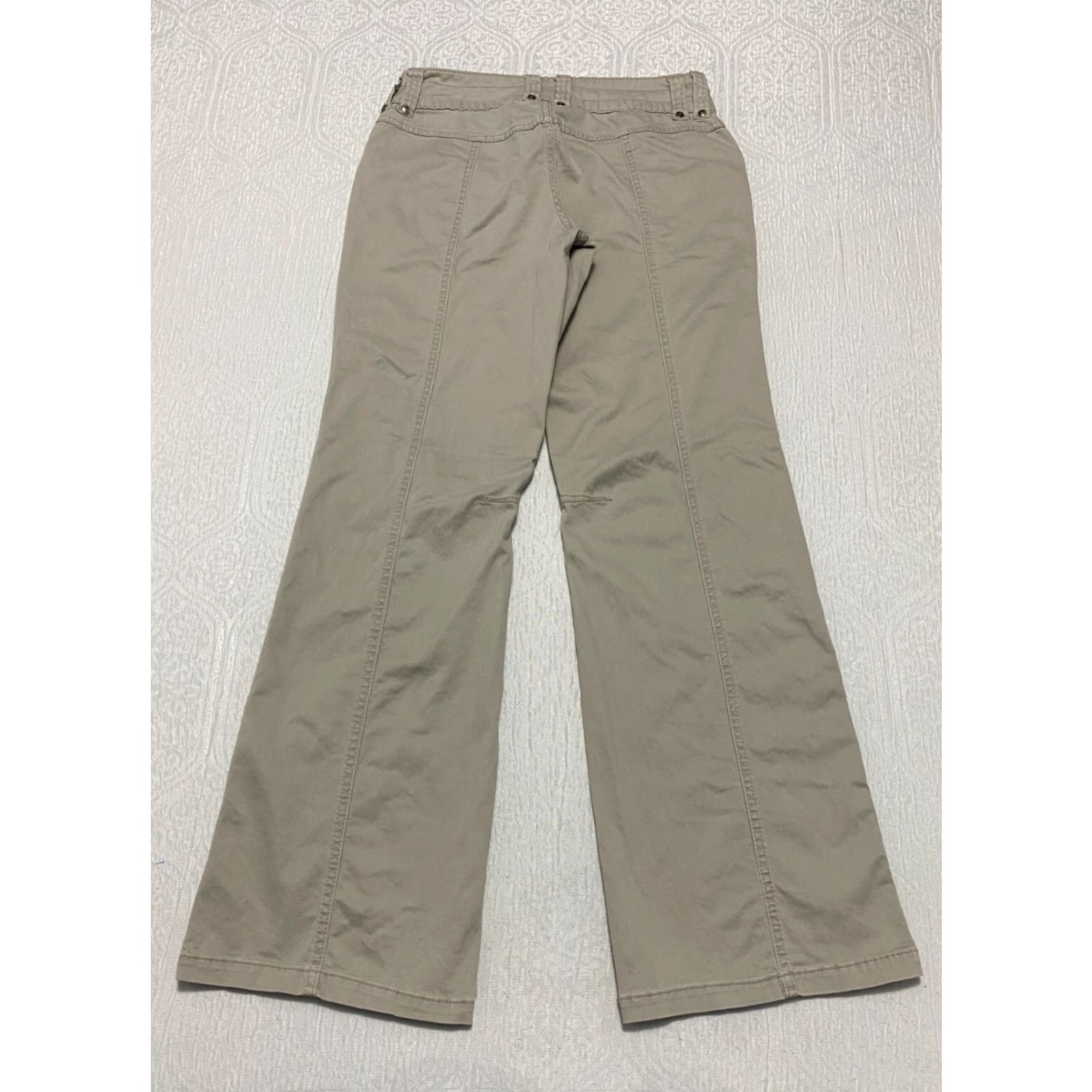 Vintage No Boundaries Women's Pants Juniors Size 9 Beige Wide Leg Stretch Size 28" / US 6 / IT 42 - 2 Thumbnail