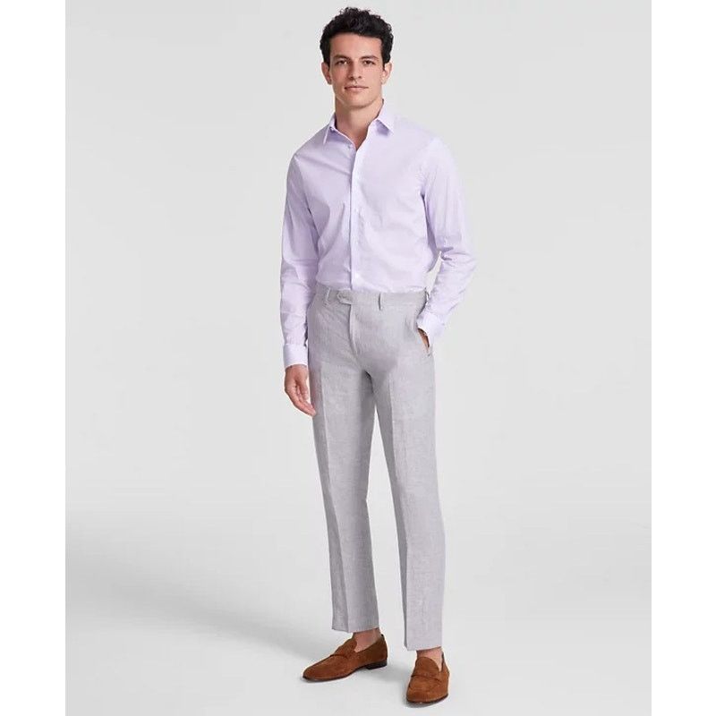 Bar III Bar III Men's Grey Linen Casual Slim-Fit Suit Pants W30 L30 Size US 30 / EU 46 - 4 Thumbnail