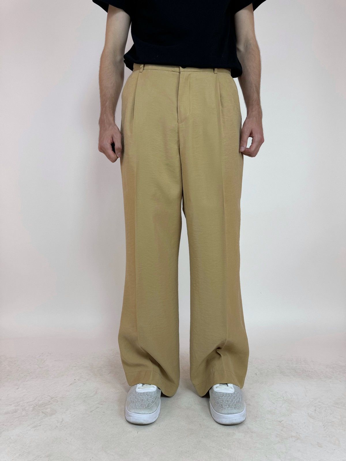 Zara Upcycled ZARA Pleated Trousers Viscose Pants wide legs sz 32 Size US 32 / EU 48 - 1 Thumbnail