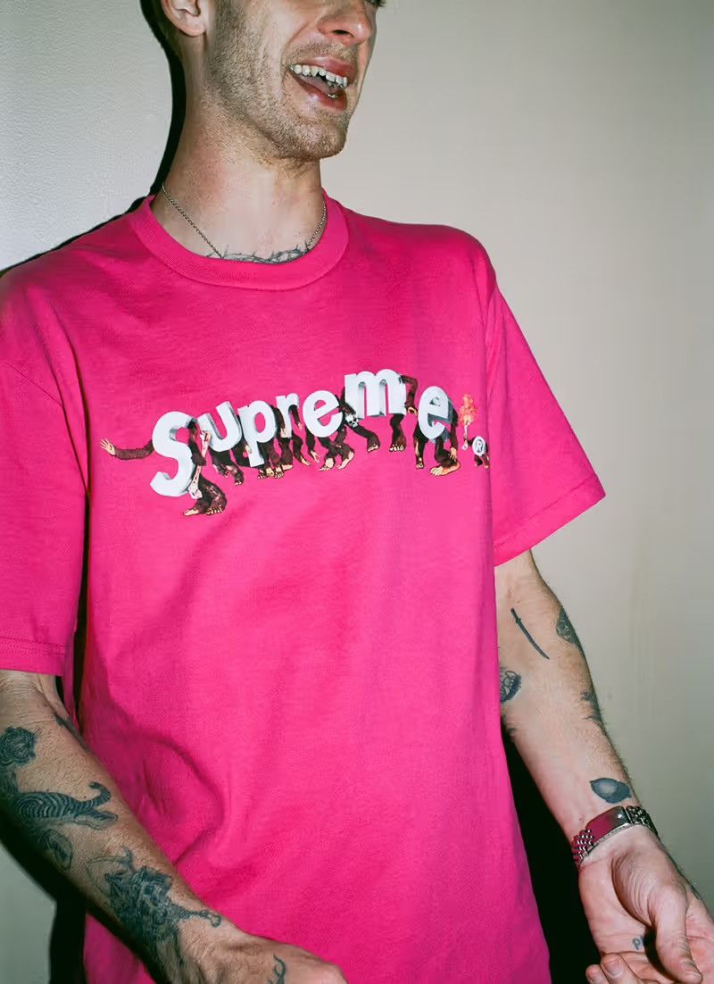 Supreme SS21 Supreme Apes Tees "Pink" Shirt Size US M / EU 48-50 / 2 - 1 Thumbnail