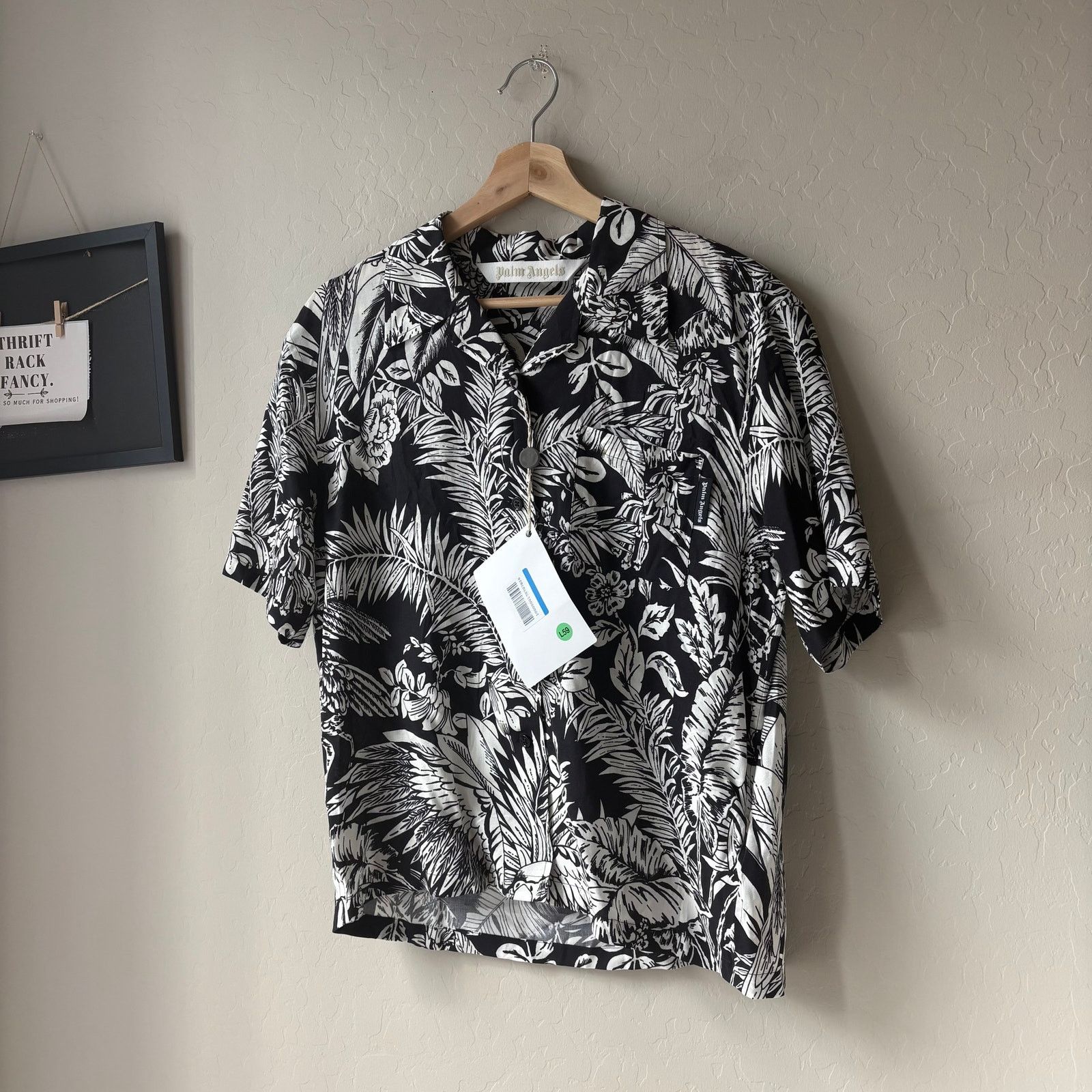 Palm Angels Palm Angels Button Up Top Tropical Leaf Short Sleeve Size M Size US M / EU 48-50 / 2 - 3 Thumbnail