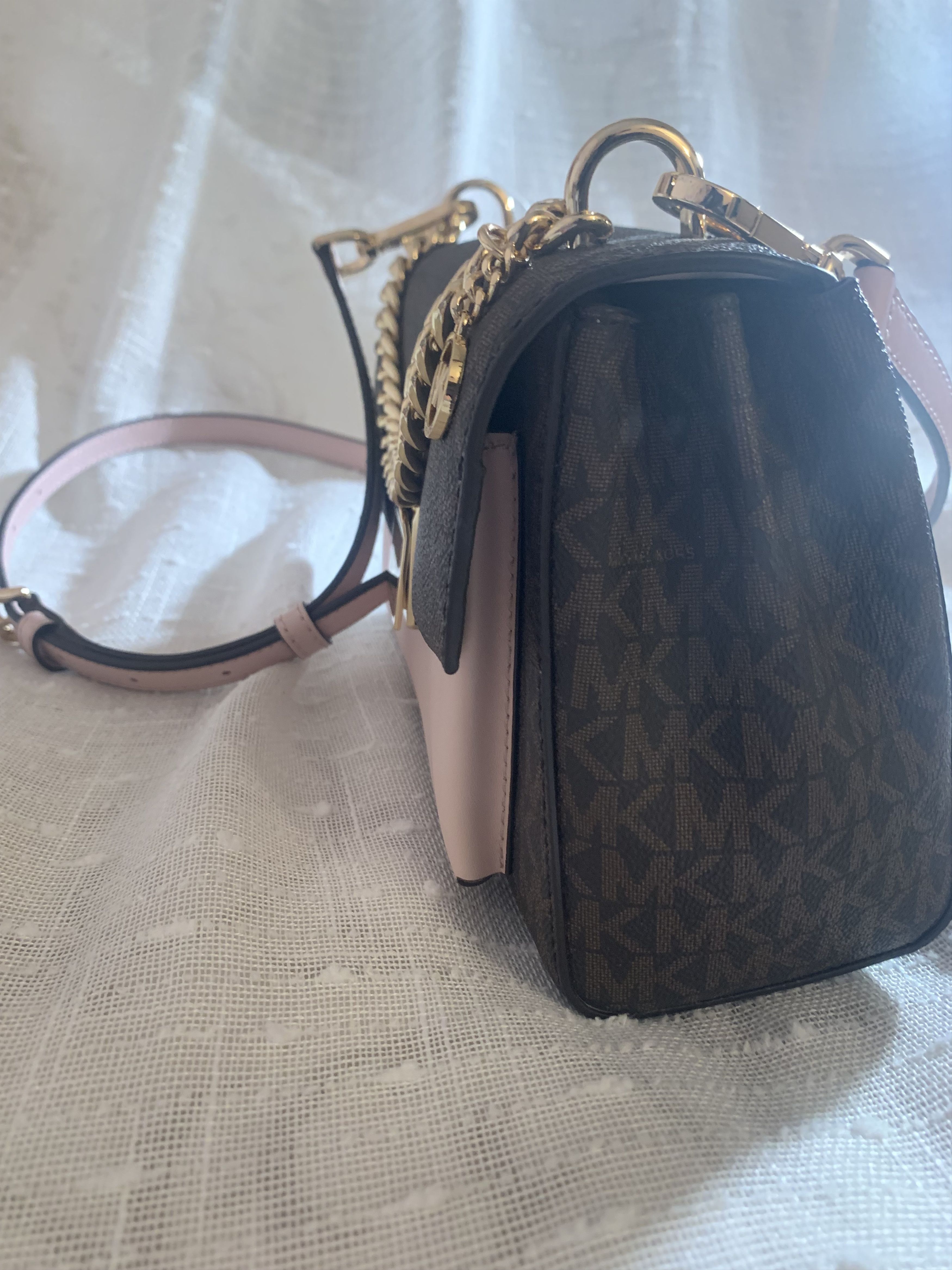 Michael Kors Brand New Lita Medium Two-Tone Logo Crossbody Bag Size ONE SIZE - 11 Thumbnail