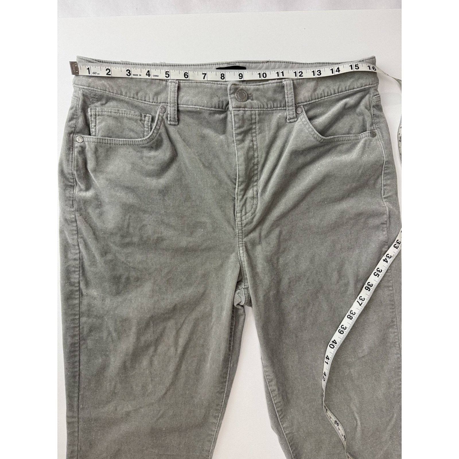 Other Talbots Gray Corduroy Straight Leg Pant Subtle Shimmer 12P Size 32" / US 10 / IT 46 - 3 Thumbnail