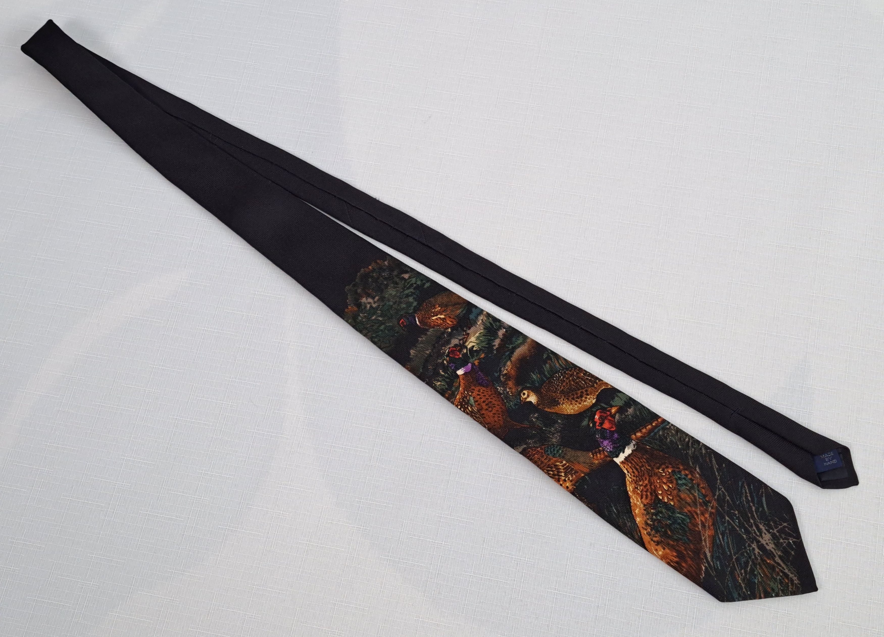 Polo Ralph Lauren Polo by Ralph Lauren rare pheasant print silk handmade tie. Size ONE SIZE - 3 Thumbnail