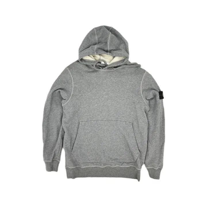 Stone Island Stone Island SS21 Grey Logo Hooded Sweatshirt -2506 Size US XL / EU 56 / 4 - 1 Thumbnail