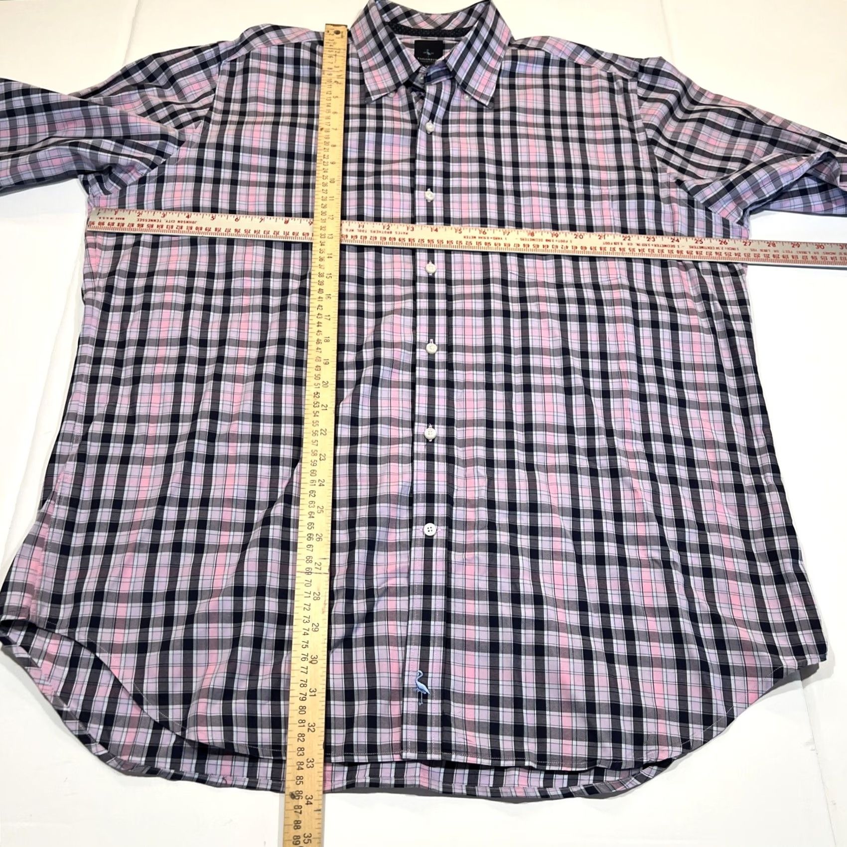 Tailorbyrd Tailorbyrd Shirt Men XXL Button-Down Long Sleeve Plaid Pink Black Check Size US XL / EU 56 / 4 - 6 Thumbnail