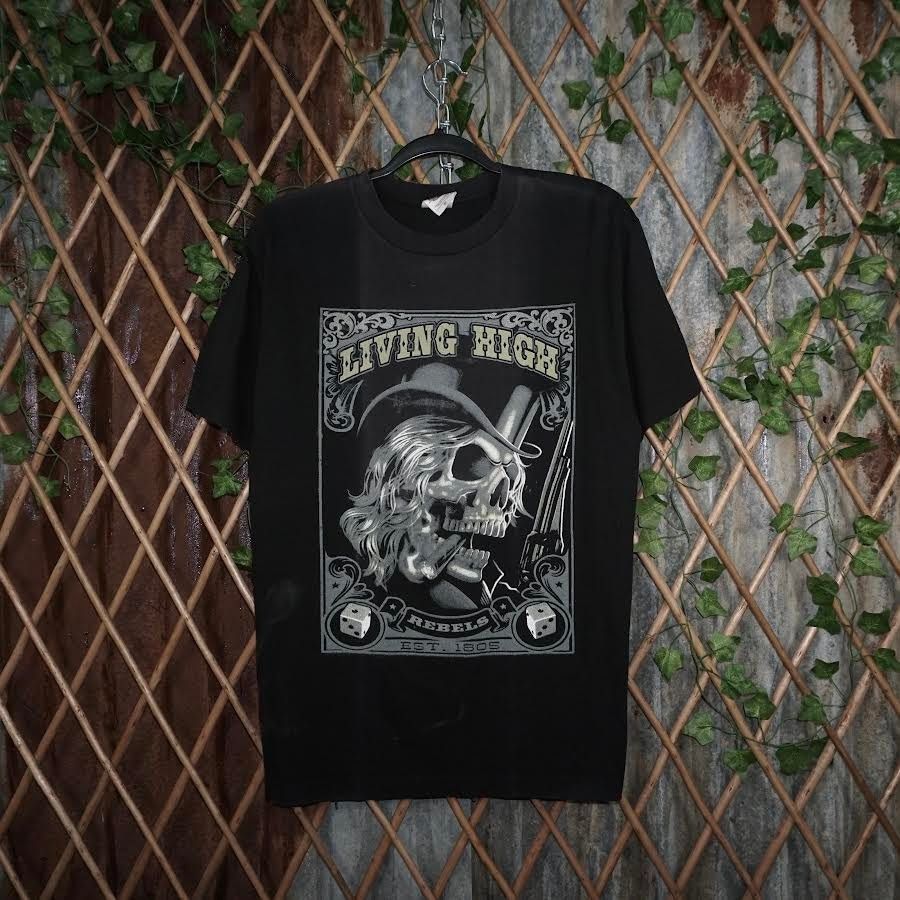 Vintage M - Vintage / Y2K 2000's Front Print Smoking Skull Poker Tee Size US M / EU 48-50 / 2 - 1 Thumbnail