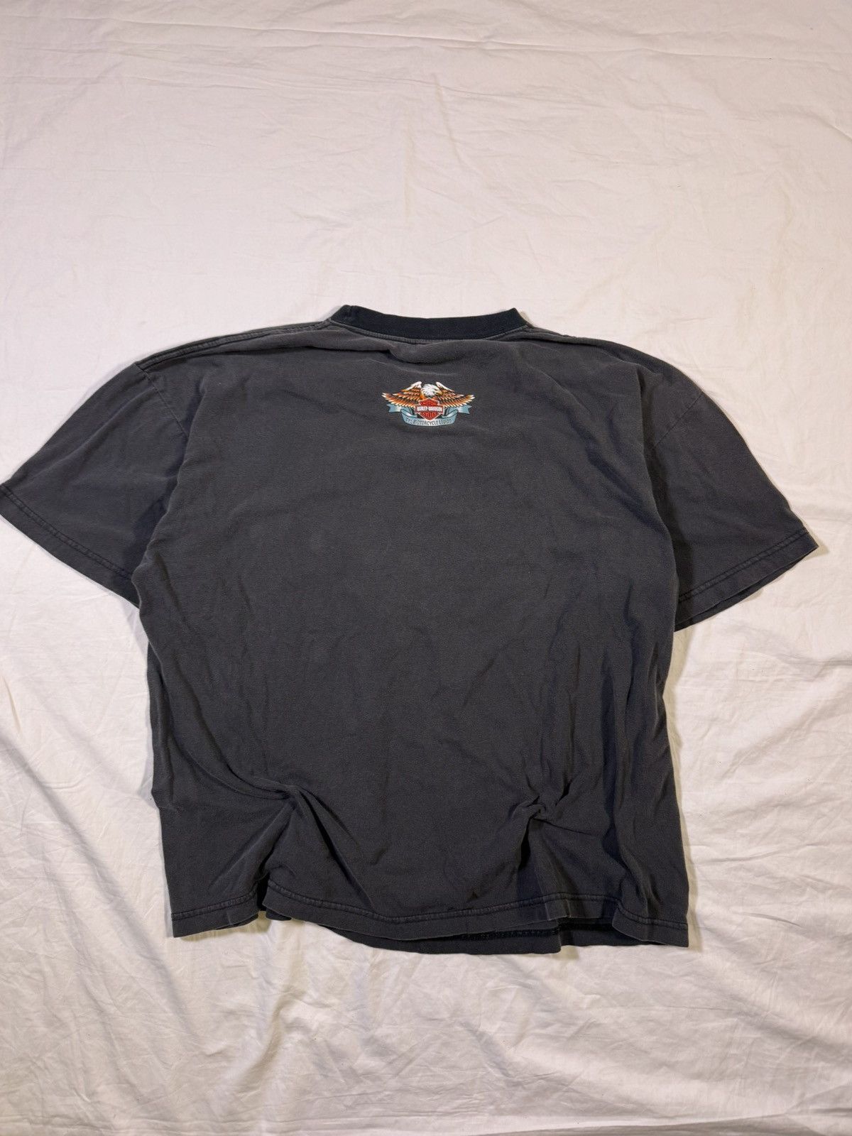 Harley Davidson Vintage Faded Black Harley Davidson Cropped Boxy Biker Tee Size US L / EU 52-54 / 3 - 4 Thumbnail