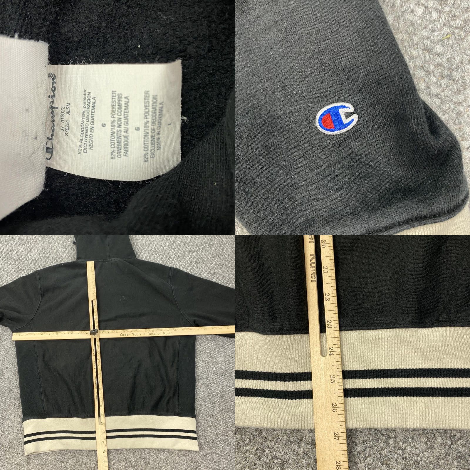 Champion VINTAGE Champion Reverse Weave Hoodie Mens Large Black Athletics Graphic Logo Pullover Size US L / EU 52-54 / 3 - 8 Thumbnail