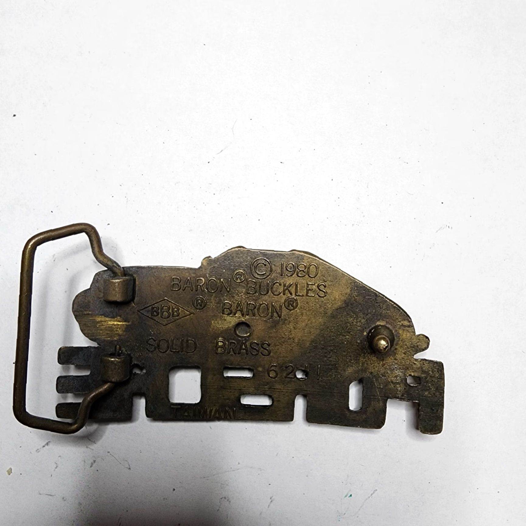 Vintage VINTAGE Porsche Car Belt Buckle Solid Brass 1980s Transportation Men Gold Size ONE SIZE - 2 Thumbnail