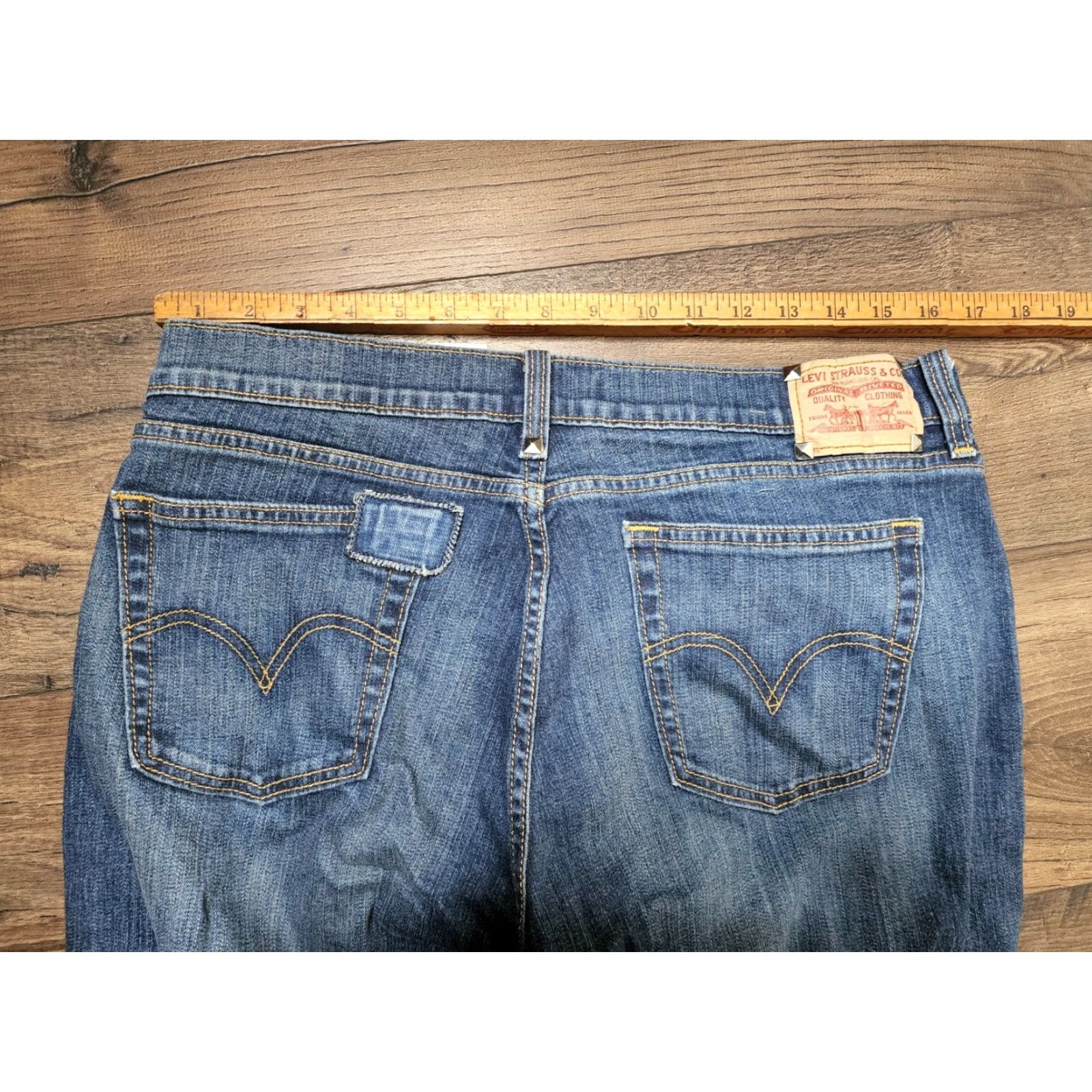Levi's Levi's 515 Bootcut Jeans Size 12 Women's Distressed Rocker Studded blue Denim Regular fits Size 34" / US 12 / IT 48 - 3 Thumbnail