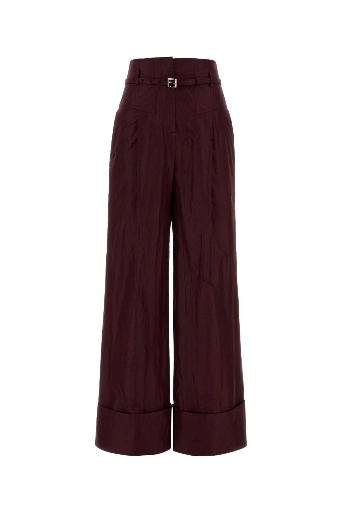Fendi Burgundy Taffeta Pant Size 27" / US 4 / IT 40 - 1 Thumbnail