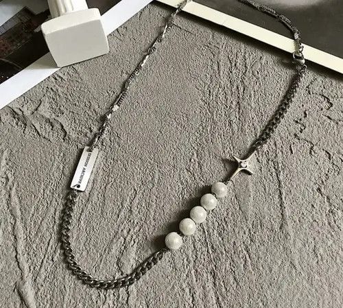 Designer × Vintage Retro reflective pearl necklace Size ONE SIZE - 2 Thumbnail