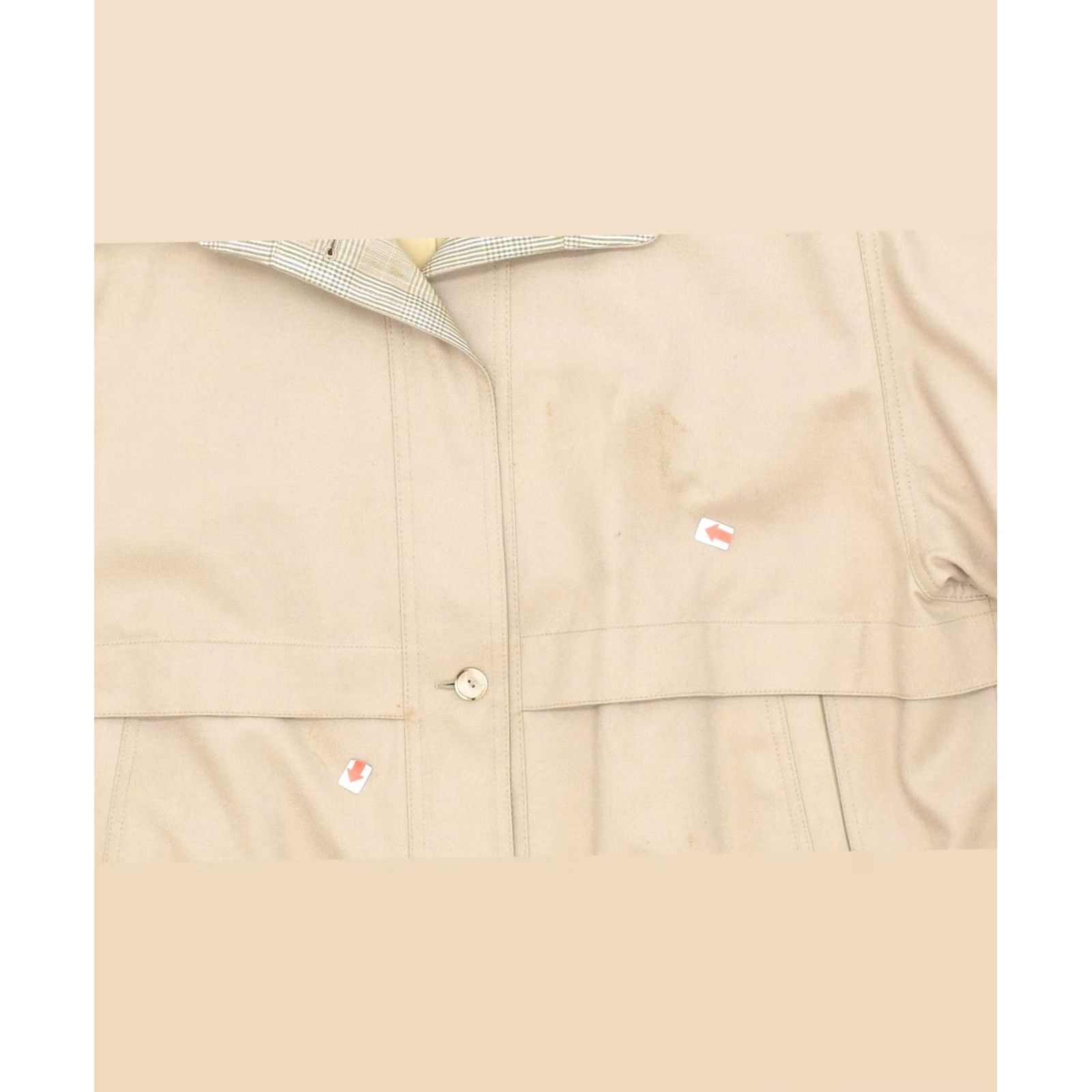Vintage VINTAGE Womens Bomber Jacket Large Beige Viscose EU 44 Size L / US 10 / IT 46 - 3 Thumbnail