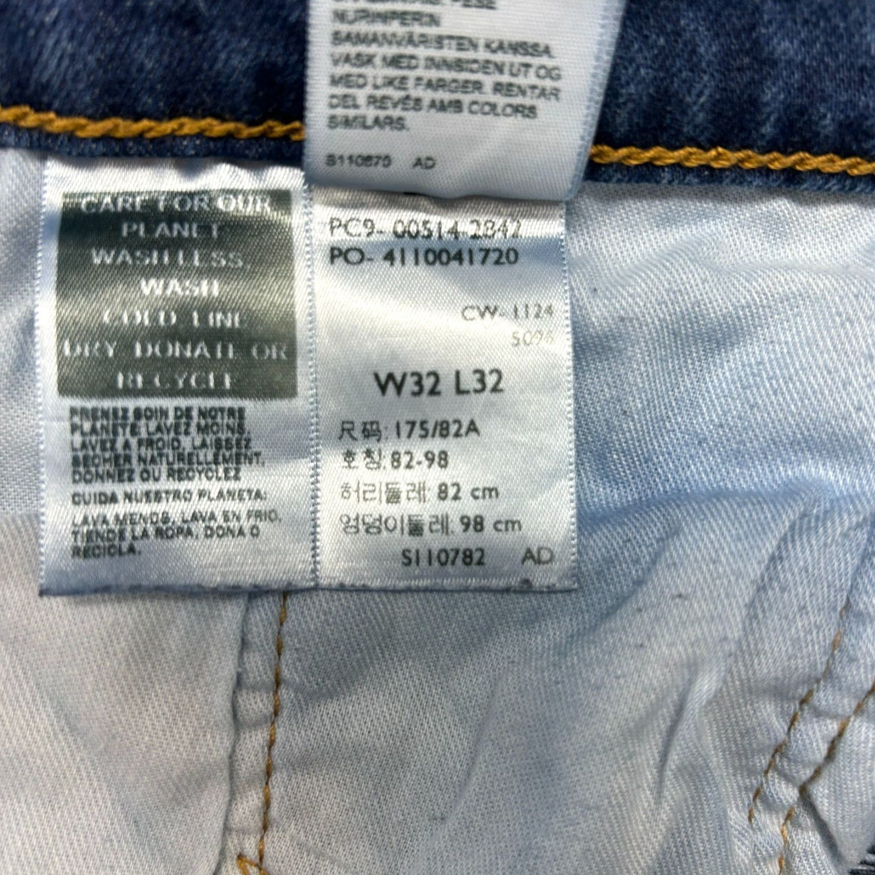 Levi's Levi's 514 Jeans Mens 32x32 Blue Slim Straight Leg Medium Wash Stretch Fabric Denim Cotton Size US 32 / EU 48 - 3 Thumbnail