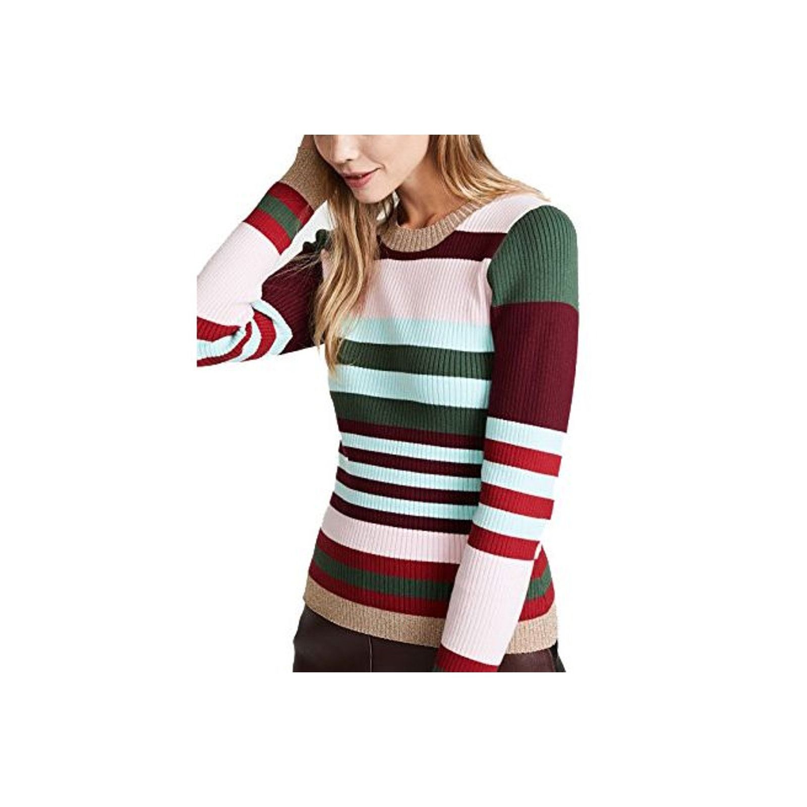 Parker Parker Long Sleeve Crew Neck Ribbed Striped Sweater Size S / US 4 / IT 40 - 1 Thumbnail