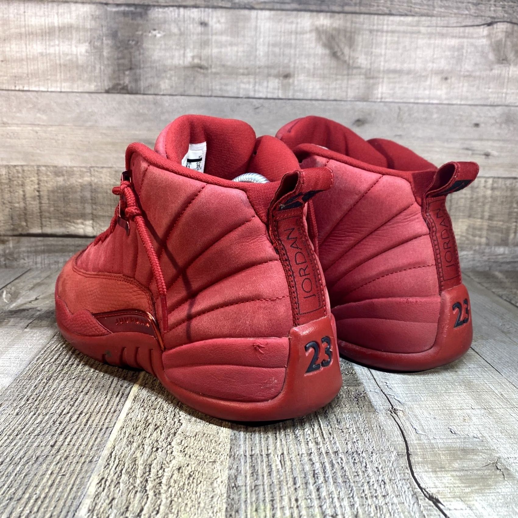 Jordan Brand Nike Air Jordan 12 XII Retro Gym Red 2018 Size 8 130690-601 Men Basketball Shoes Suede Outsole 12 Retro Size US 8 / EU 41 - 4 Thumbnail