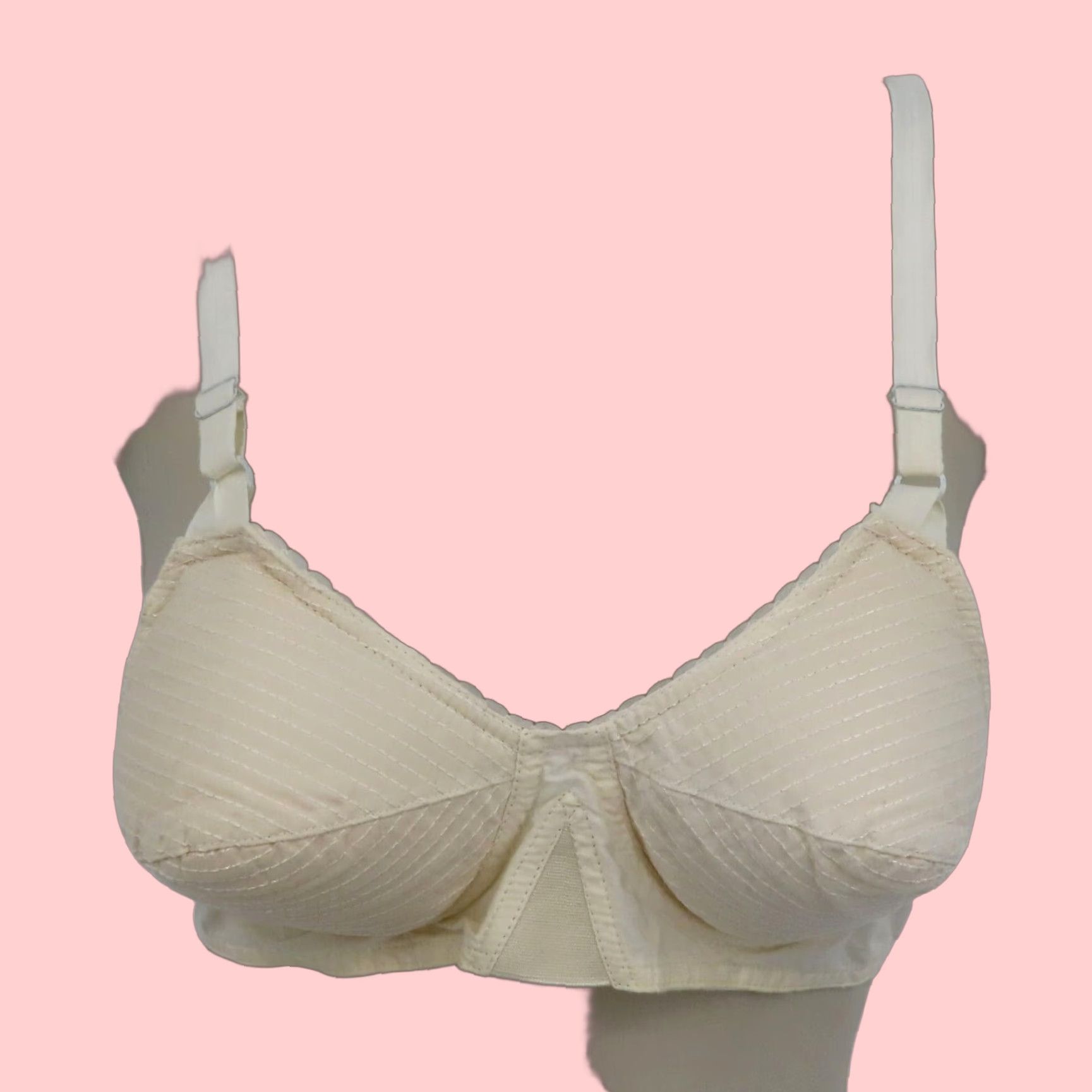Vintage VTG Formfit Rogers 32B Bra Inflation Ivory Padded Cone Bullet Pointy Rockabilly, Women's