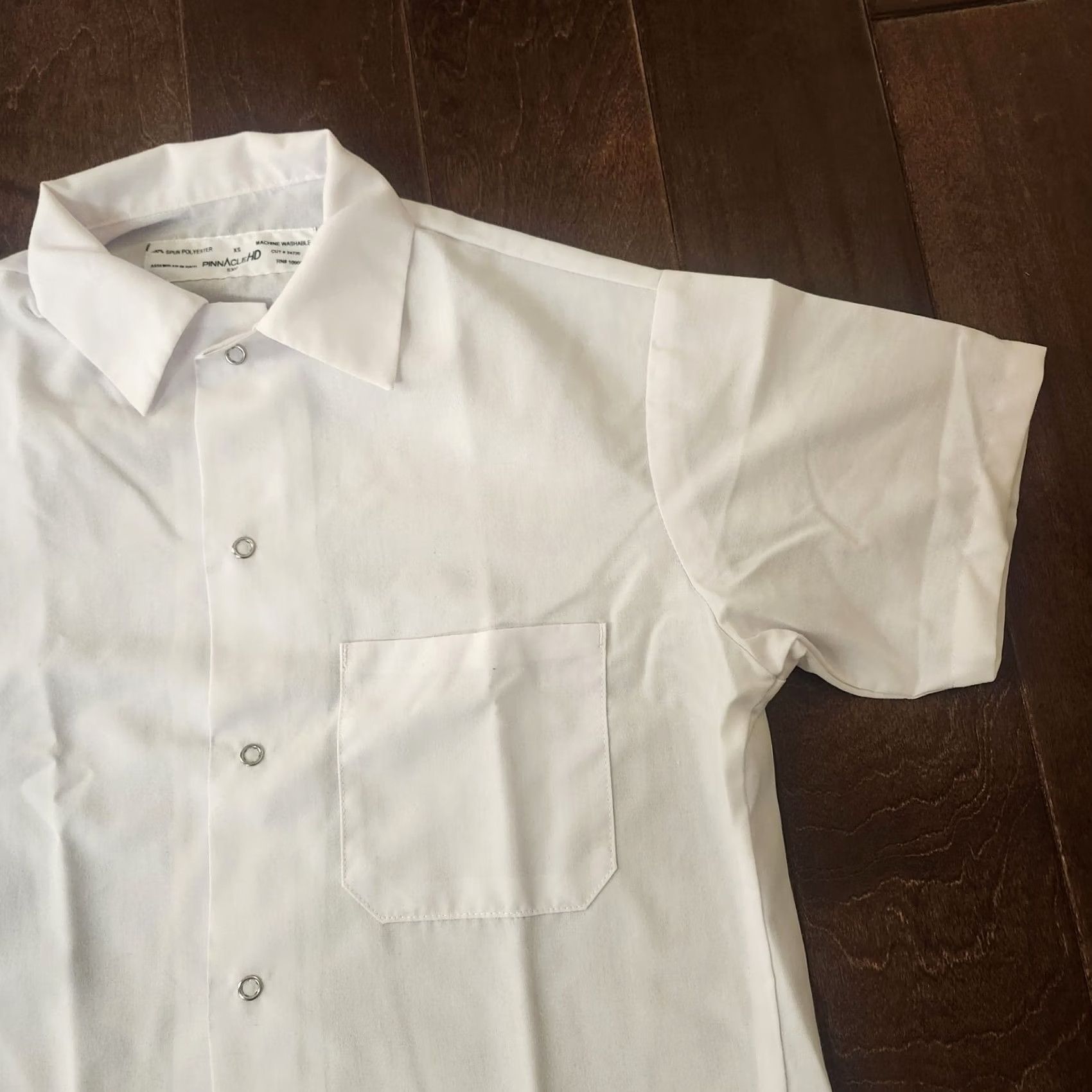 Vintage PinnacleHD Work Shirt Mens XS White Short Sleeve Button-Up Collared Casual Business Travel 90s? Size US XS / EU 42 / 0 - 4 Thumbnail
