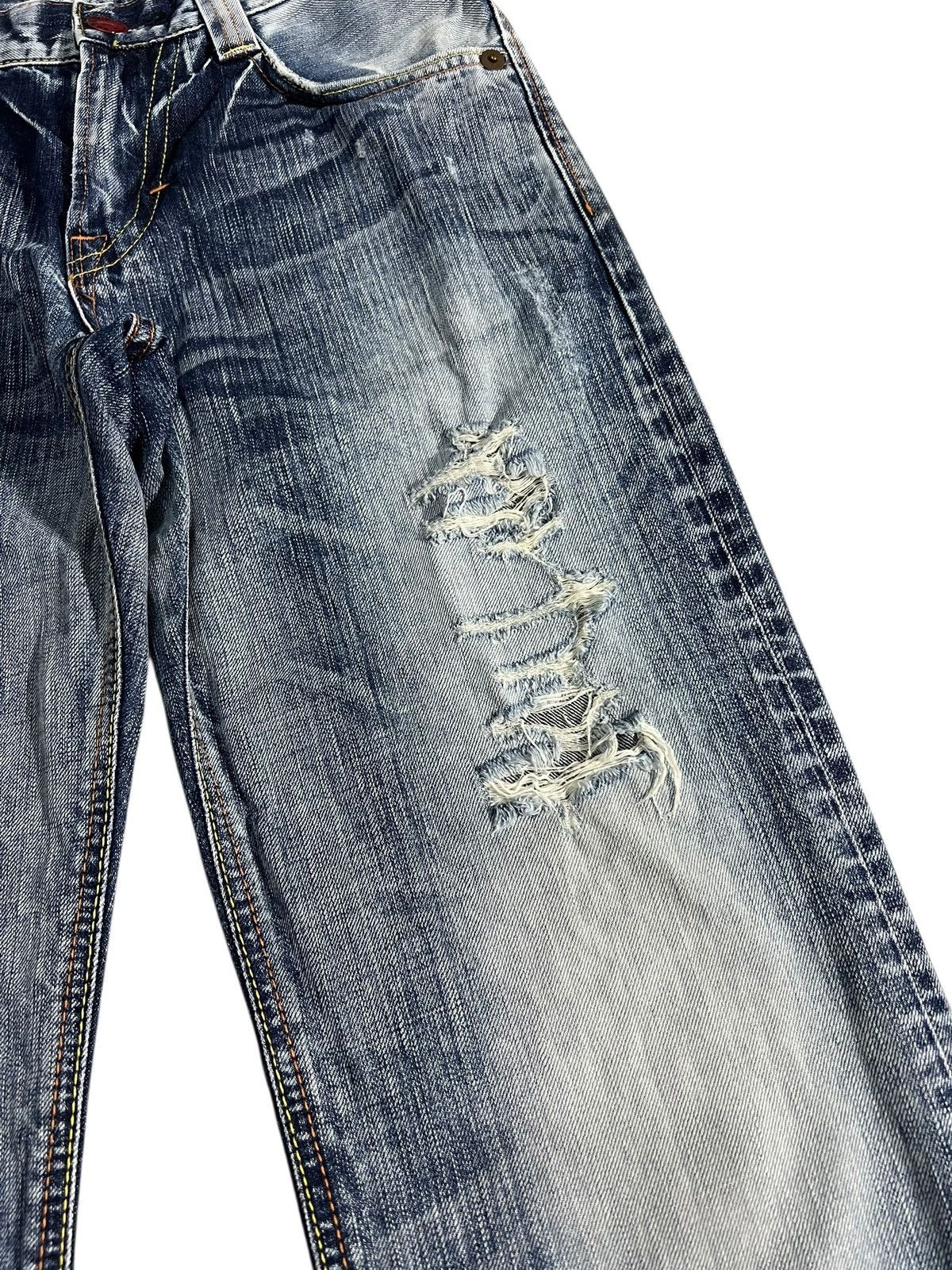 Edwin Flare Jean Edwin 503 Blue Trip Faded Distress Japan Style Size US 29 - 5 Thumbnail
