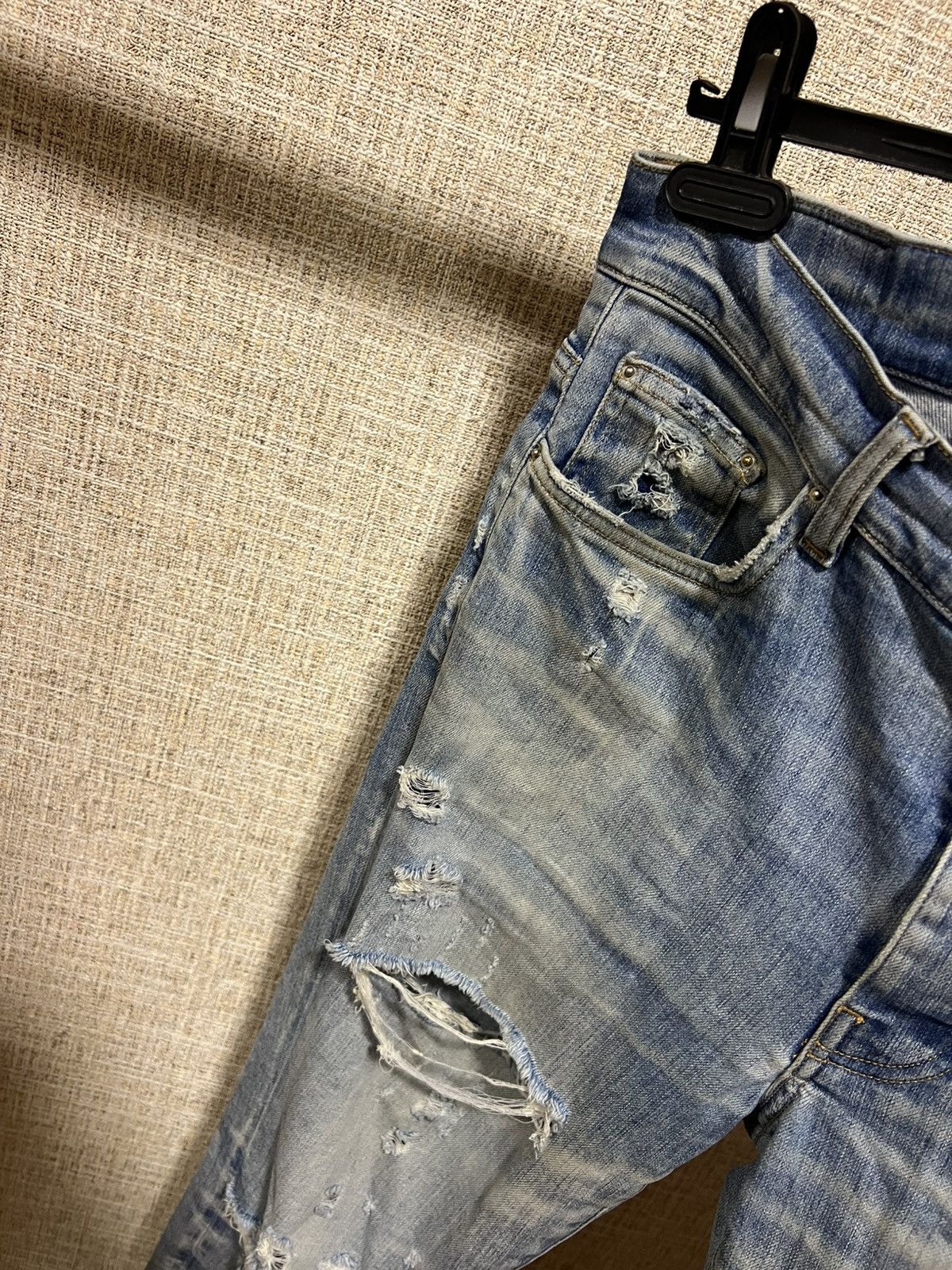 Amiri AMIRI BLUE DISTRESSED SLIM JEANS Size US 34 / EU 50 - 9 Thumbnail