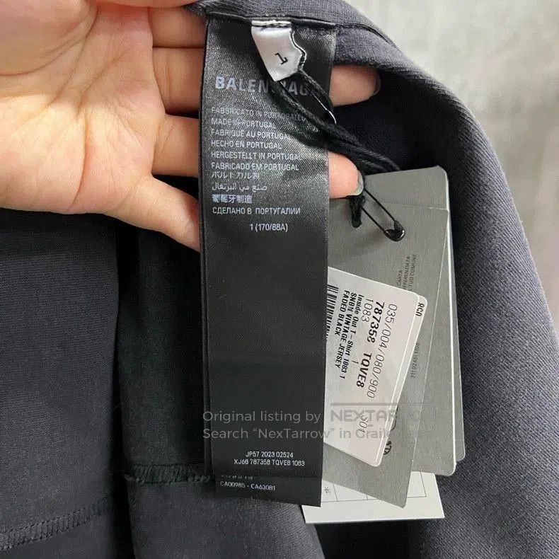 Balenciaga Balenciaga Black Letter Print Hole Tee. Size US S / EU 44-46 / 1 - 2 Thumbnail