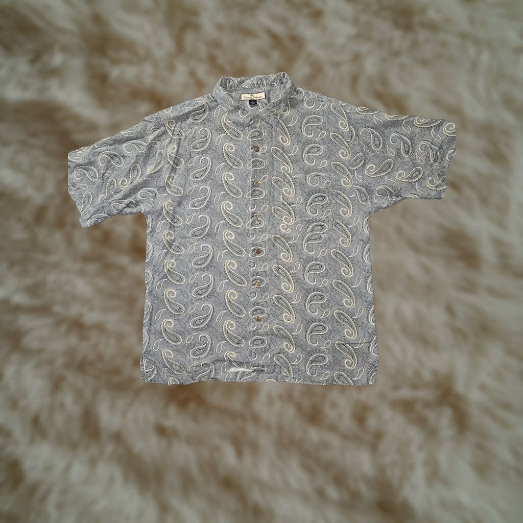 Tommy Bahama Tommy Bahama Shirt Mens XL Blue Paisley Silk Short Sleeve Button-Up Hawaiian Size US XL / EU 56 / 4 - 1 Thumbnail