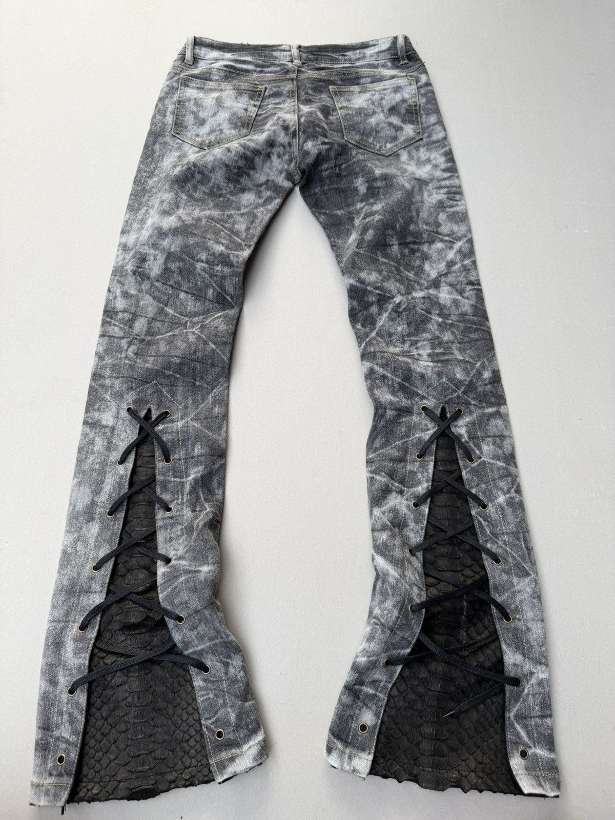 Japanese Brand lace up flare jeans Size US 27 - 5 Thumbnail