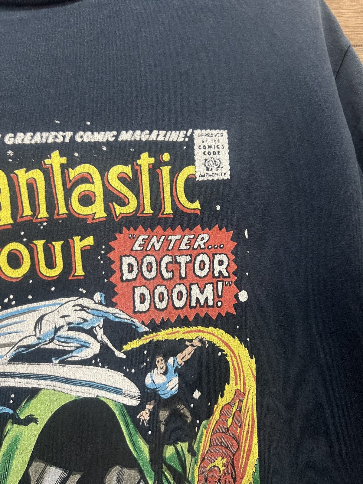 Marvel Comics × Vintage 00s Fantastic Four Enter Doctor Doom Comics Poster Promo Size US L / EU 52-54 / 3 - 8 Thumbnail