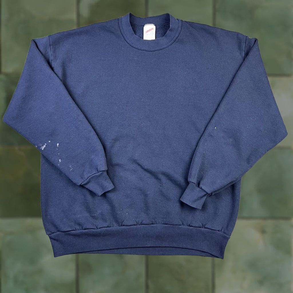 Jerzees VINTAGE Jerzees Sweatshirt Pullover Crewneck Blue 50/50 Adult Large Mens 90s Size US L / EU 52-54 / 3 - 1 Thumbnail