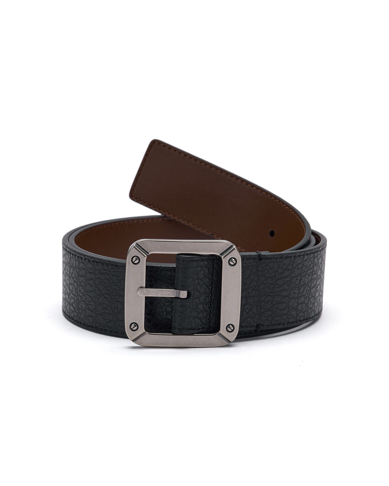 Acne Studios Acne Studios Square Buckle Pattern Texture Belt Size ONE SIZE - 1 Thumbnail