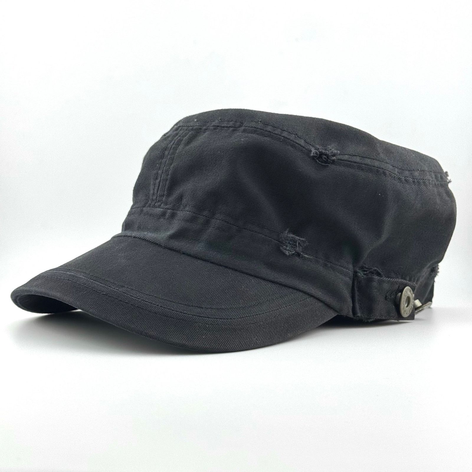Japanese Brand Y2K Blank Distressed Military Work Hat VTG Patrol Cadet Cap Size ONE SIZE - 2 Thumbnail