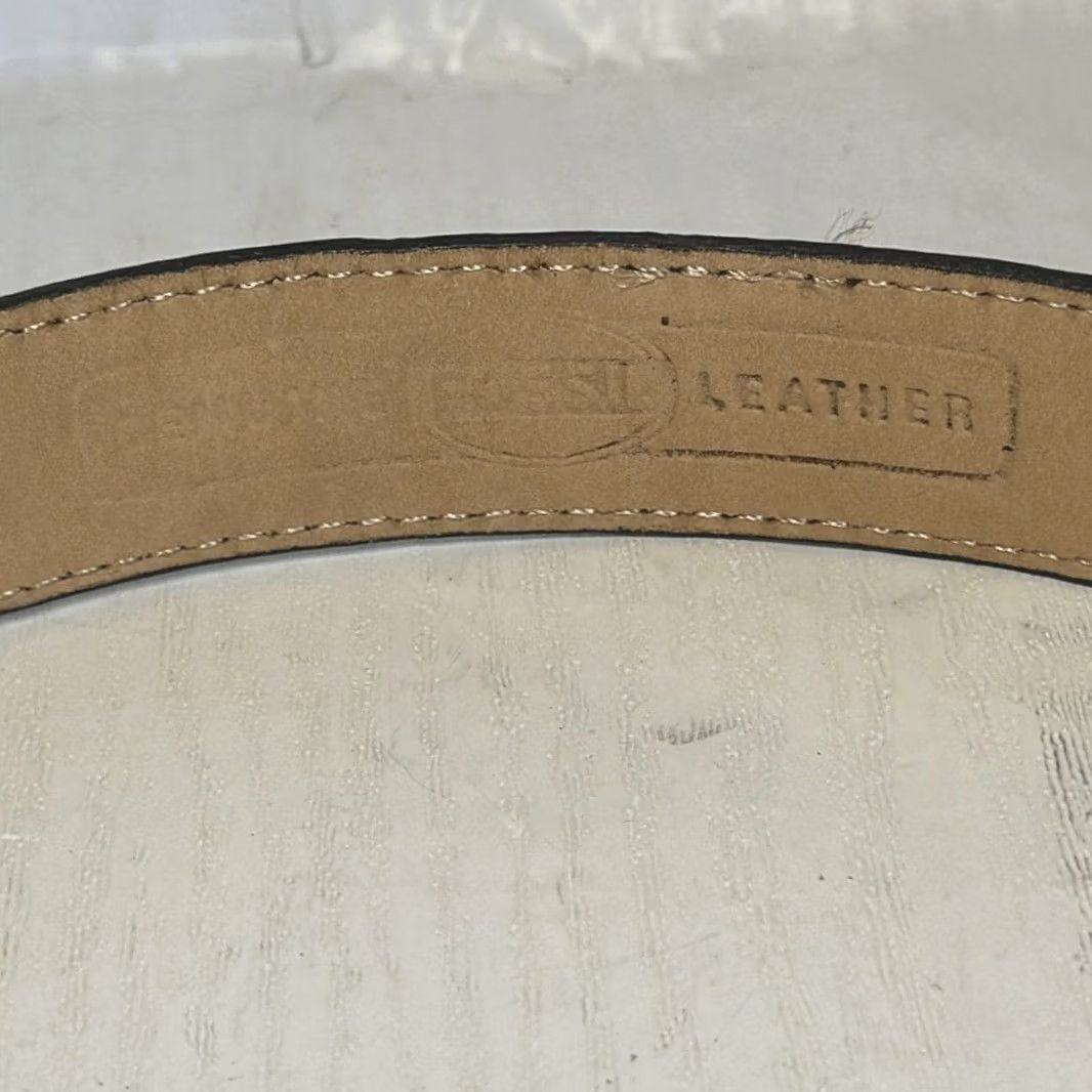 Fossil Fossil Belt Men Leather Brown Alligator Croco Embossed Cowhide Medium M 36” BT328220002 Size ONE SIZE - 6 Thumbnail