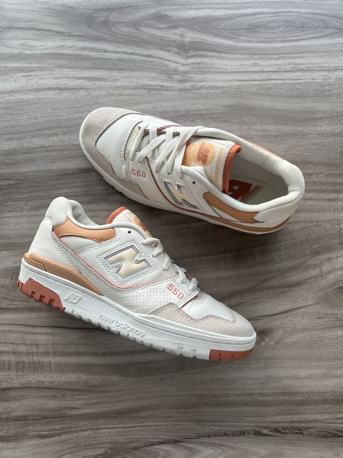 New Balance Size 7 Women’s- New Balance 550 Au Lait Cream Orange Size US 7 / IT 37 - 1 Thumbnail