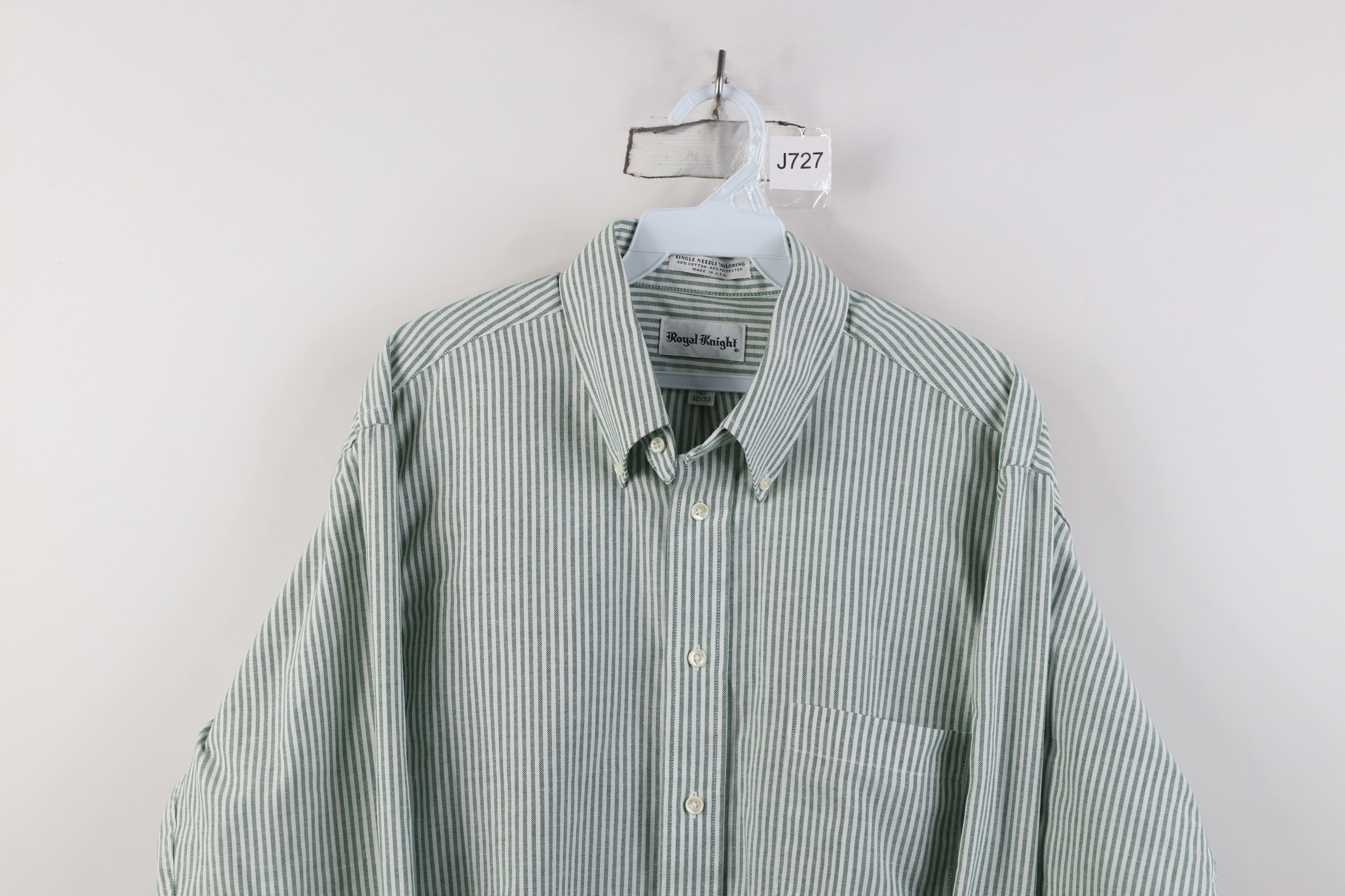 Vintage Vintage 70s Mens Needle Striped Oxford Button Down Shirt USA Size US M / EU 48-50 / 2 - 2 Thumbnail