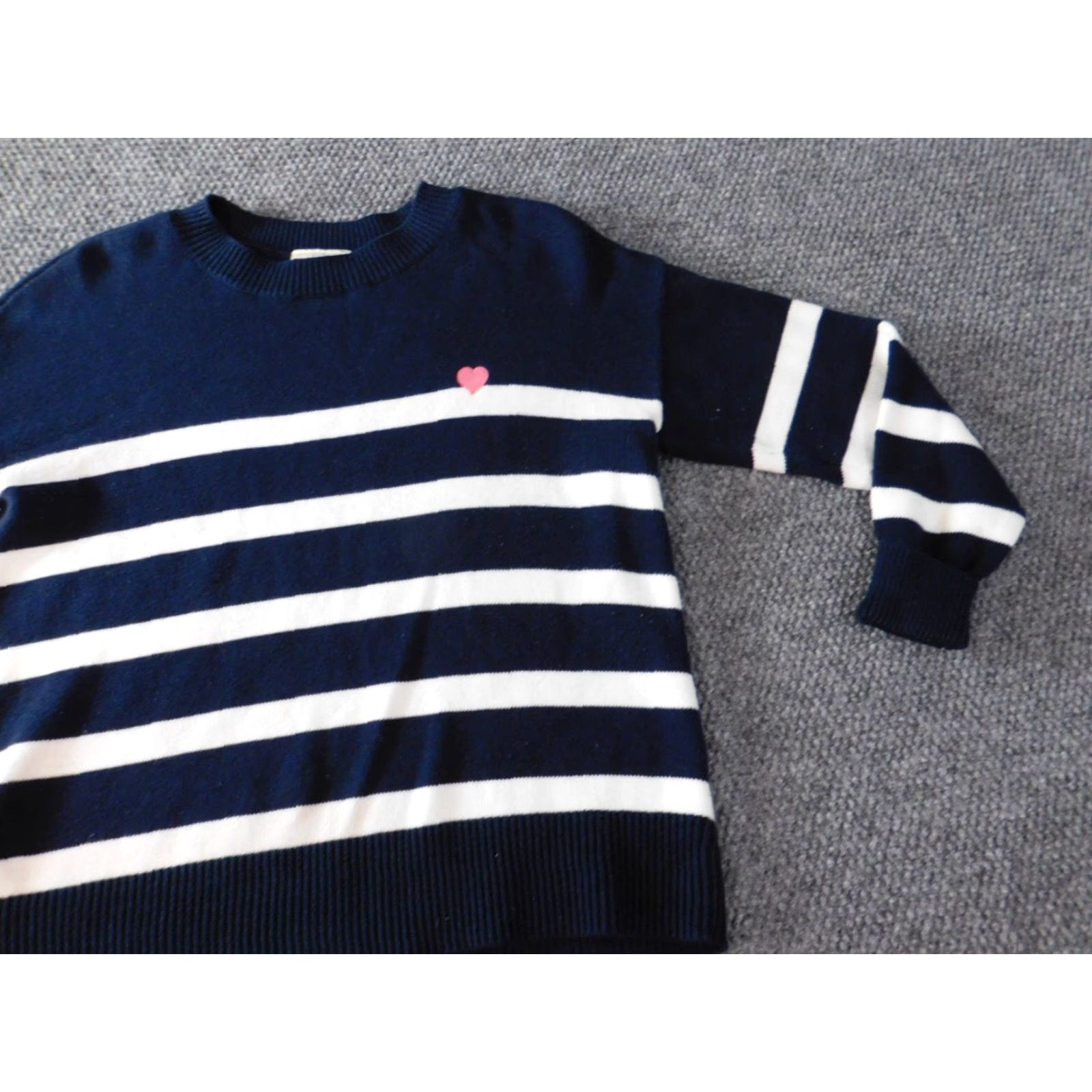 Loft LOFT Sweater Small Blue Striped Pullover Womens Crewneck, Knit, Cotton, Long Sleeve, Regular, Machine Washable, Fall Winter Spring, Casual, Vintage No Size S / US 4 / IT 40 - 2 Thumbnail