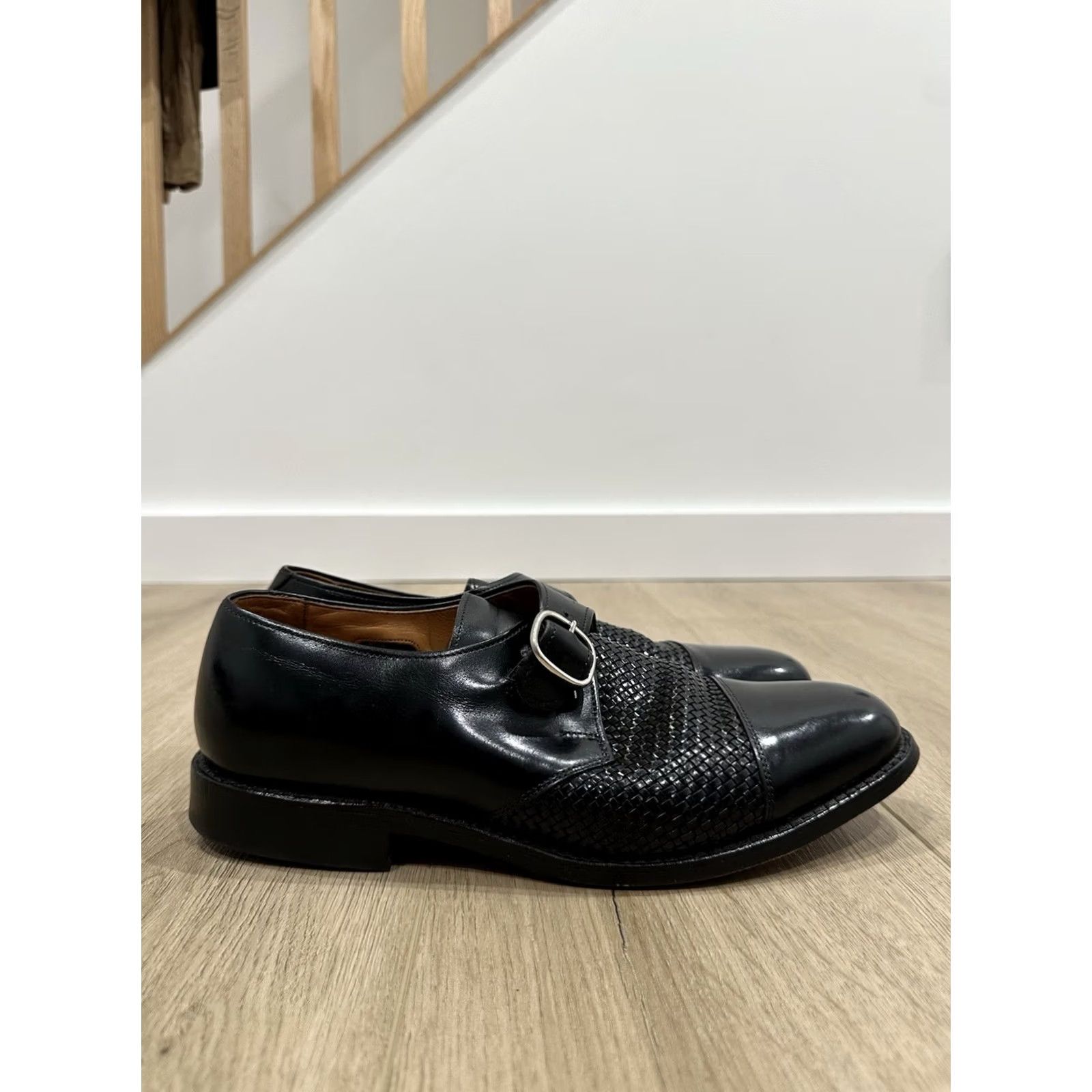 Allen Edmonds VINTAGE Allen Edmonds TULANE Monkstrap Dress Shoes Men 8.5D Black Leather Monk Strap 8.5D Mens Black Shoes Size US 9 / EU 42 - 3 Thumbnail