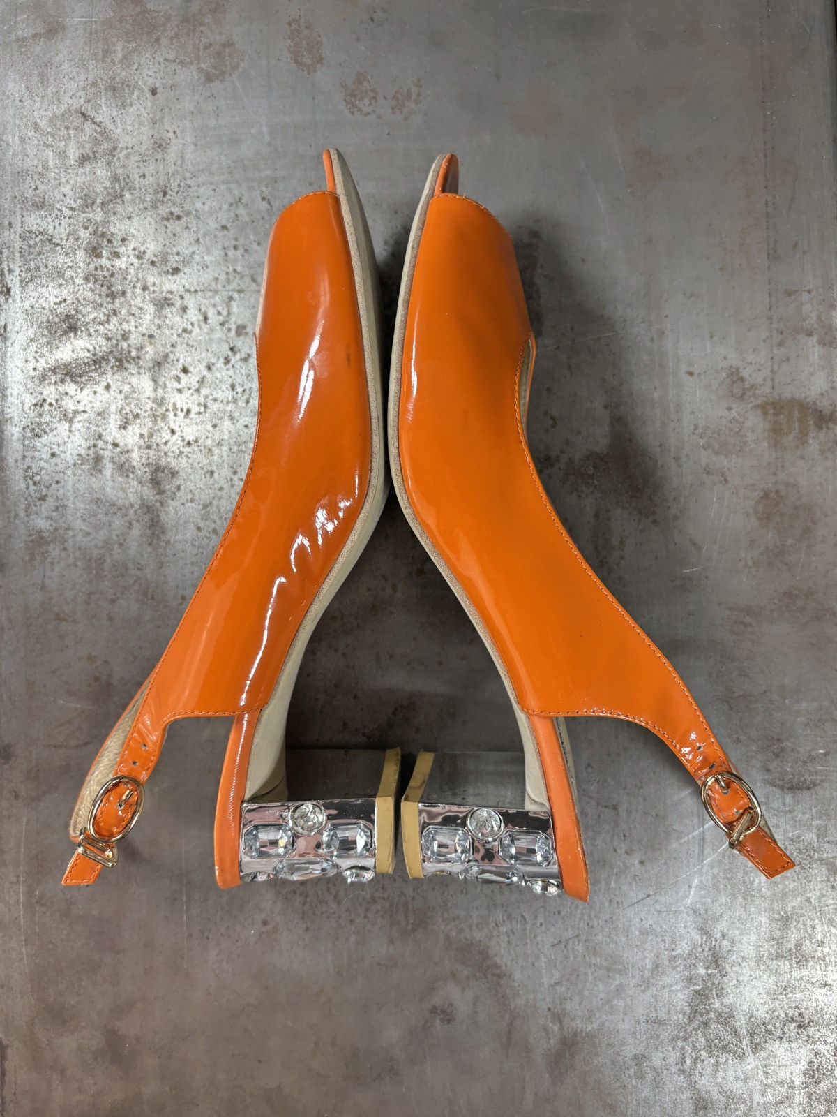 Miu Miu 2011 Miu Miu Heels Patent Leather Jewel Rhinestone Straps Size US 8 / IT 38 - 19 Thumbnail