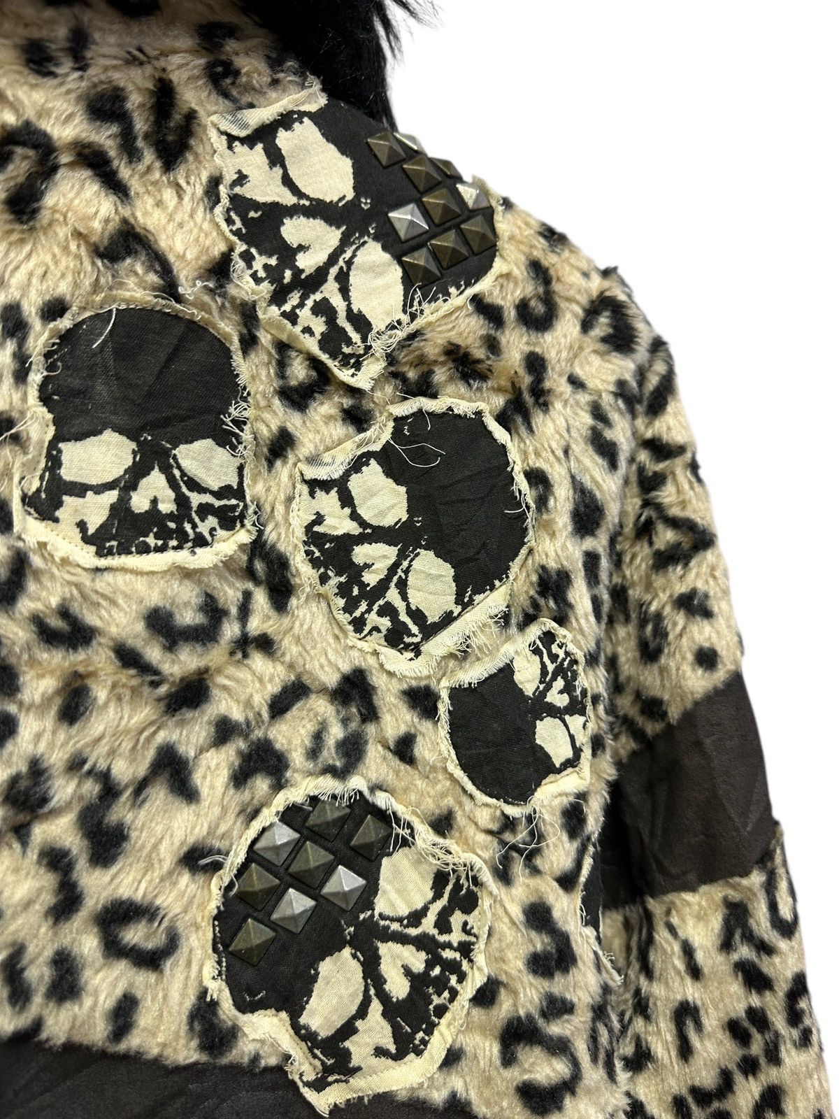 Japanese Brand 🔥Glad News Punk Faux Fur Leopard Skull Jacket Size US S / EU 44-46 / 1 - 20 Thumbnail