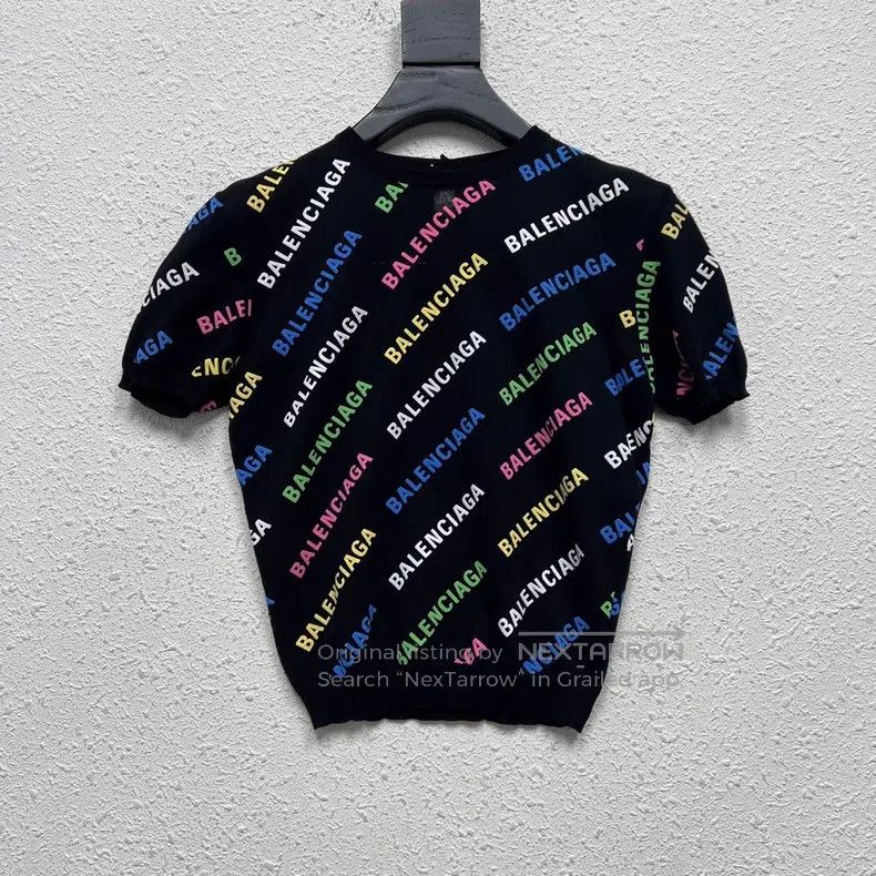 Balenciaga Balenciaga Colorful Barrage Knit Short Sleeve Size US S / EU 44-46 / 1 - 1 Thumbnail