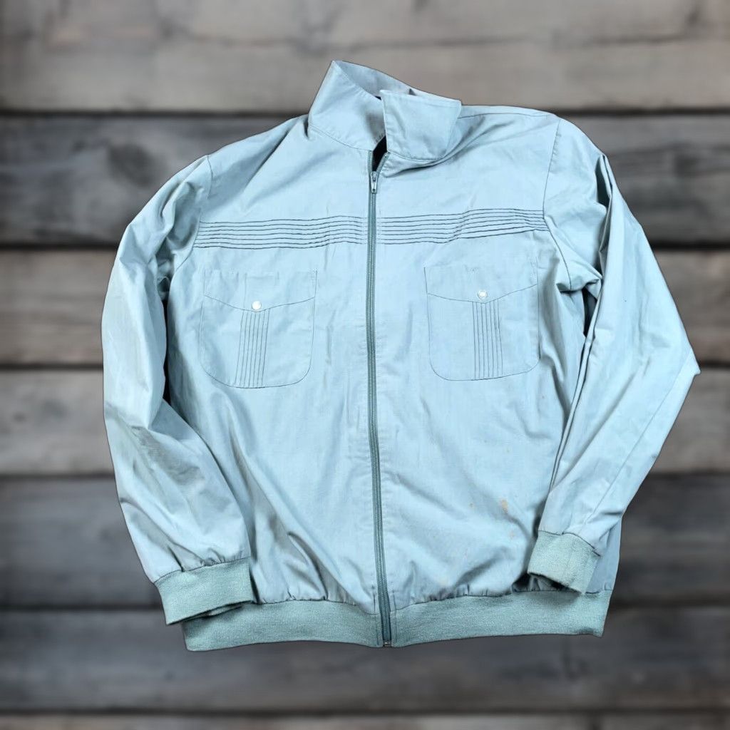 Blair VTG 80s John Blair Zip Shirt Jacket Adult XL Gray Shacket Lightweight Retro Size US XL / EU 56 / 4 - 1 Thumbnail