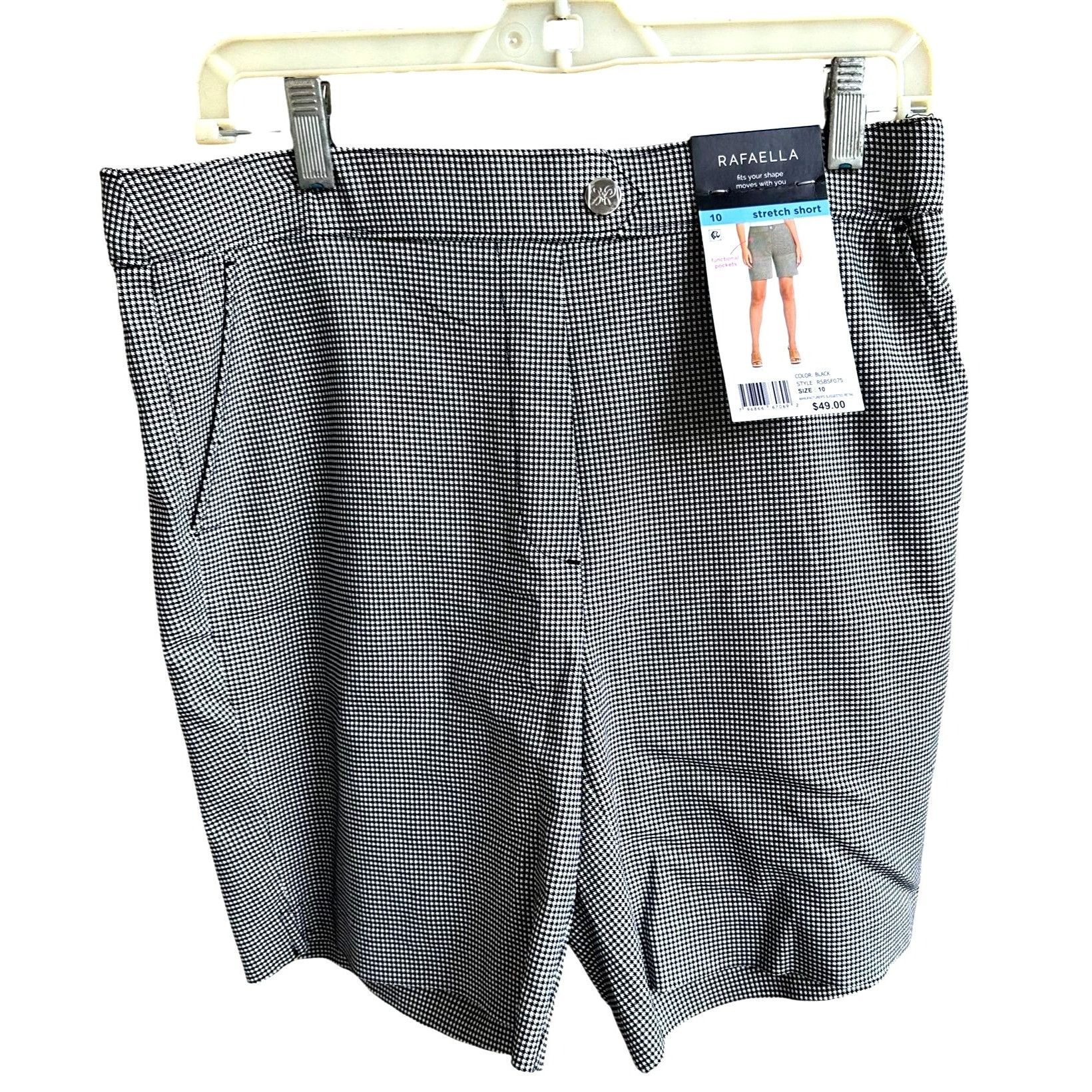 Other NWT Rafaella Houndstooth Shorts Size 10 Stretch High Waist B Size 32" / US 10 / IT 46 - 5 Thumbnail