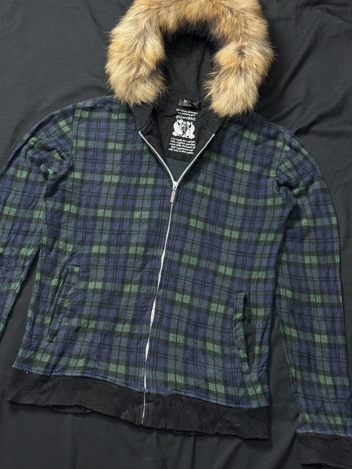 Japanese Brand Fur Hoodie Gilevans Velvet Tartan Japanese Style Ifsix LGB Size US L / EU 52-54 / 3 - 2 Thumbnail