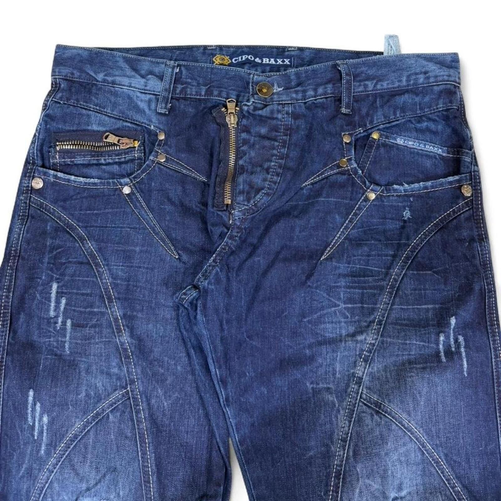 True Religion Cipo & Baxx designer crazy detailing denim jeans Size US 38 / EU 54 - 3 Thumbnail