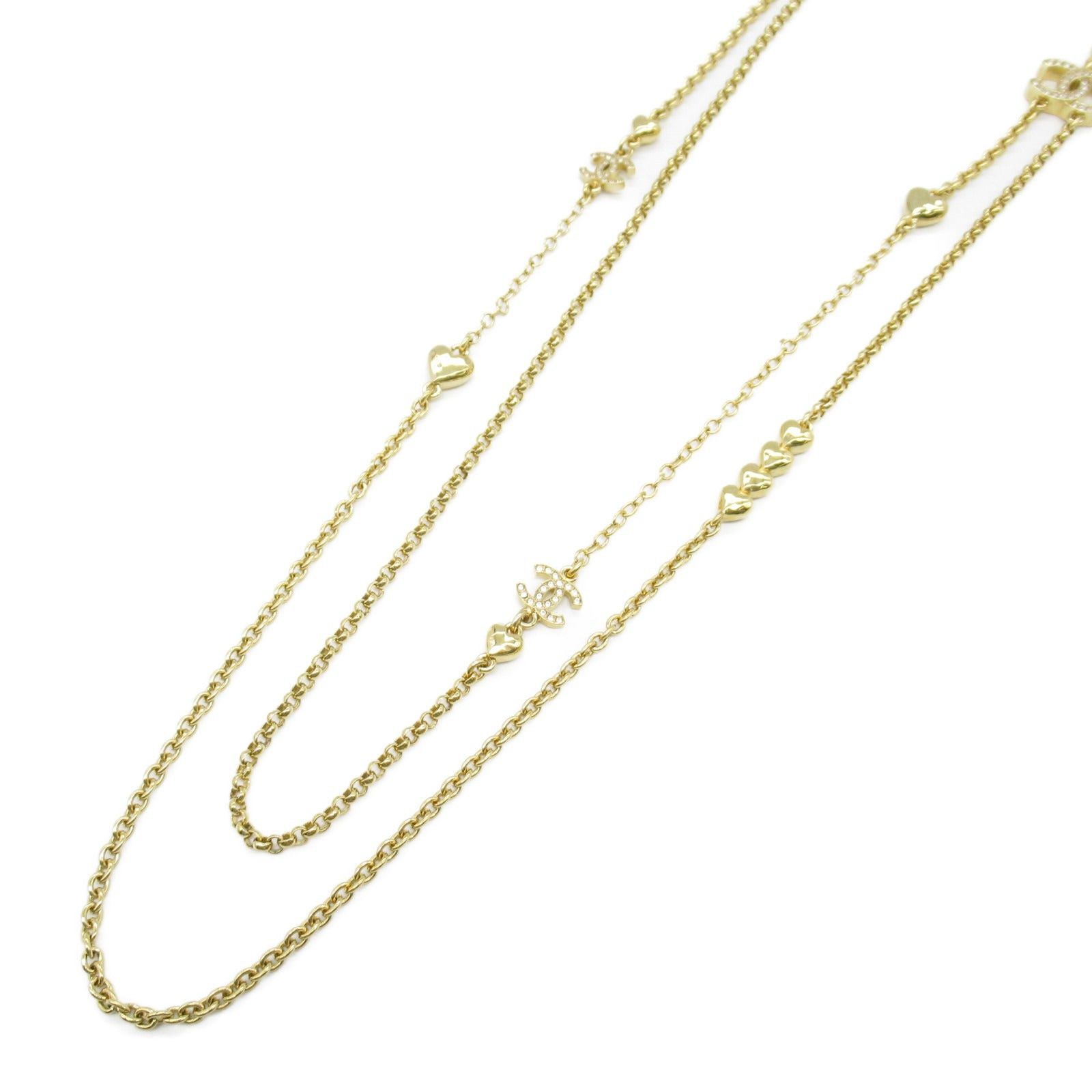 Chanel Chanel Coco Mark Long Necklace Gp (Gold Plated) Stone Gold Size ONE SIZE - 1 Thumbnail
