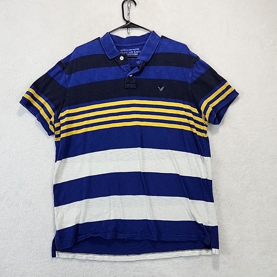 American Eagle Outfitters American Eagle Outfitters Polo Striped Rugby Y2K Grunge Skater Collared Men's XL Shirt Blue Cotton Athletic Short Sleeve Polo Shirt Men XL Size US XL / EU 56 / 4 - 5 Thumbnail